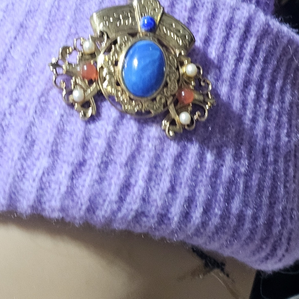 Brooch Vintage Jewelry Brooch Multi Faux Color Stone Mix Pin